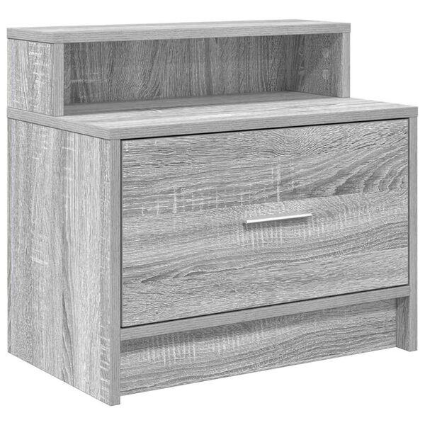 vidaXL Nachttisch mit Schublade Grau Sonoma 51x31x47 cm