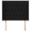 vidaXL Kopfteil mit Ohren Schwarz 93x16x118/128 cm Stoff