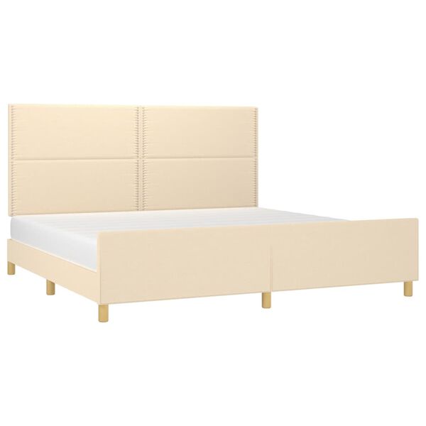 vidaXL Bettgestell ohne Matratze Creme 200x200 cm Stoff