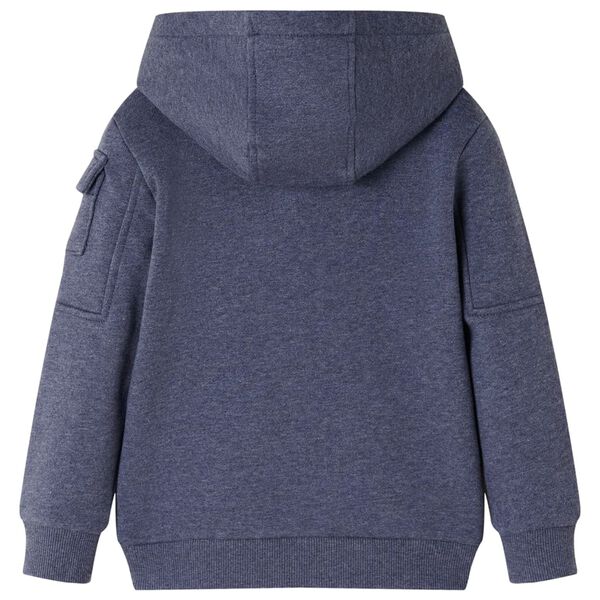 Kinder-Kapuzenpullover mit Rei&szlig;verschluss Dunkelblau Melange 116