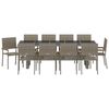 vidaXL Garten Essgruppe 11 pcs Grau Poly-Rattan