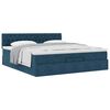 vidaXL Ottoman-Bett mit Matratze Dunkelblau 200x200 cm Samt