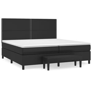 vidaXL Boxspringbett mit Matratze Schwarz 200x200 cm Kunstleder