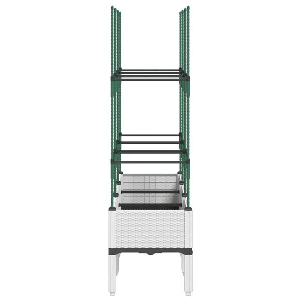 vidaXL Pflanzk&uuml;bel mit Rankgitter Wei&szlig; 120x40x142,5 cm PP