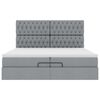 vidaXL Ottoman-Bett mit Matratzen & LEDs Hellgrau 200x200 cm Stoff