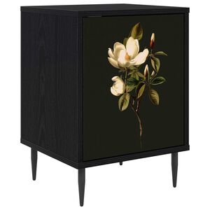 vidaXL Nachttisch BREMEN Schwarz Eichen-Optik 36 x 33 x 51 cm