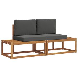 vidaXL Outdoor-Sofagarnitur mit Kissen 2 pcs Natur