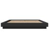 vidaXL Bettgestell mit LED Schwarz 160x200 cm Holzwerkstoff