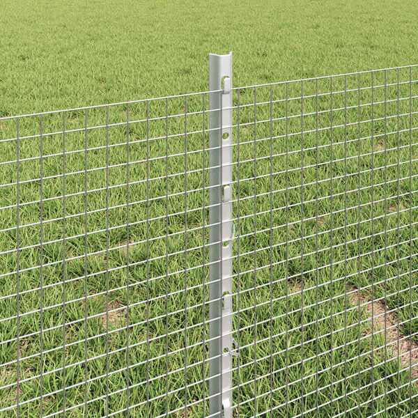 vidaXL Zaun mit Pfosten Silber 0,4 x 10 m Stahl
