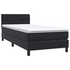 vidaXL Boxspringbett mit Matratze & LED Schwarz 80x220 cm Samt