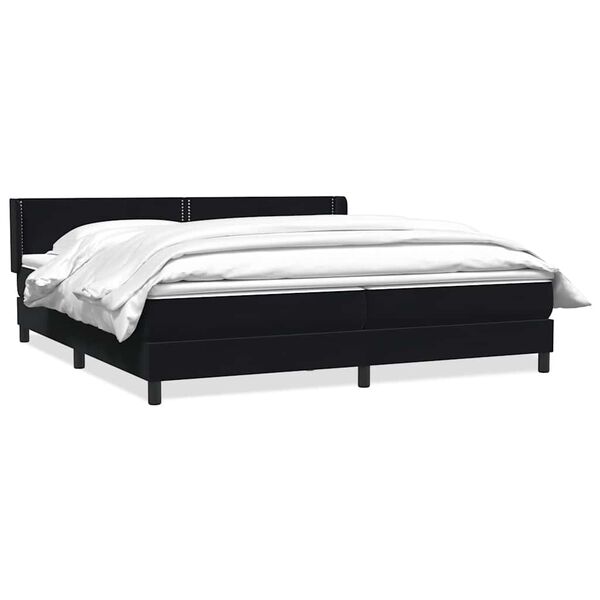 vidaXL Boxspringbett mit Matratze Schwarz 180x210 cm Samt