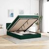 vidaXL Ottoman-Bett mit Matratze & LEDs Dunkelgr&uuml;n 140x200 cm Samt