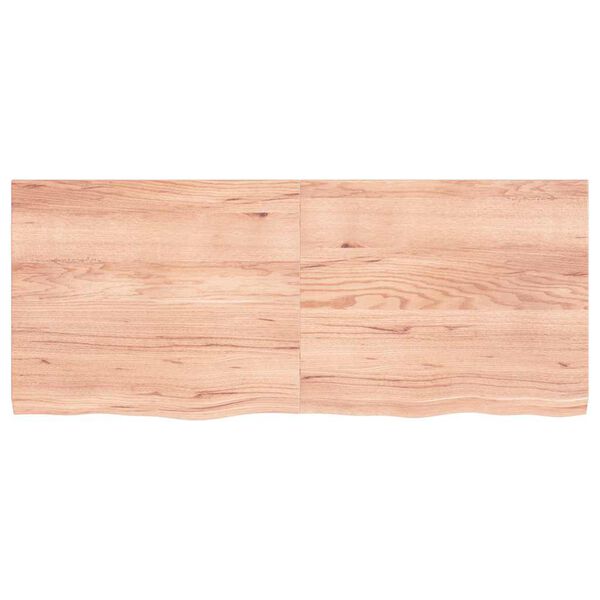 vidaXL Waschtischplatte Hellbraun 120x50x(2-4) cm Massivholz Behandelt
