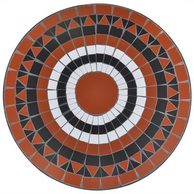 vidaXL 3-tlg. Bistro-Set Keramikfliese Terrakotta/Weiß