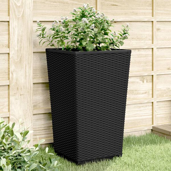 vidaXL Pflanzk&uuml;bel 4 Stk. Schwarz 32,5x32,5x57 cm PP