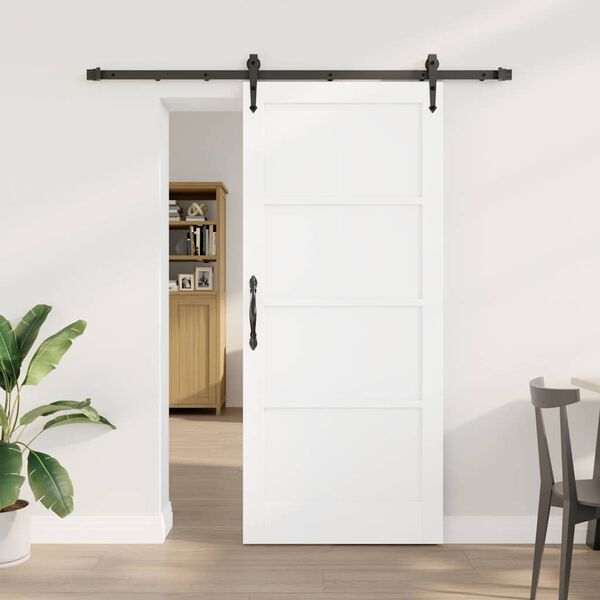 vidaXL Schiebet&uuml;r ORKDAL Wei&szlig; 86 x 198,5 cm Massives Kiefernholz