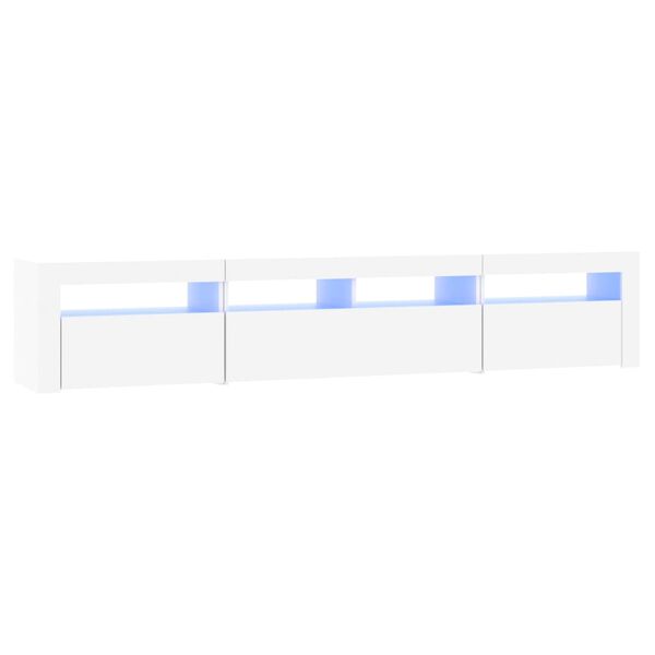 vidaXL TV-Schrank mit LED-Leuchten Wei&szlig; 210x35x40 cm