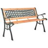 vidaXL Gartenbank 116 cm Gusseisen und Massivholz Tanne