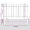 vidaXL Gartenzaun mit Speerspitze Stahl 181 x 120 cm Schwarz