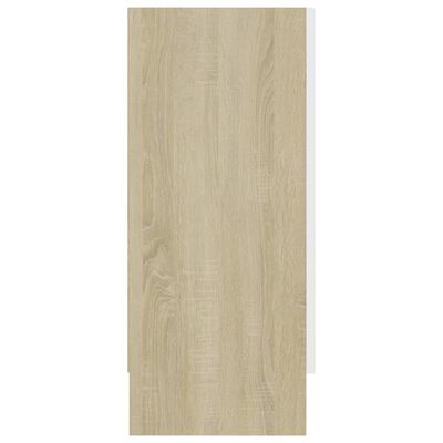 vidaXL Vitrinenschrank Weiß Sonoma-Eiche 120x30,5x70 cm Holzwerkstoff