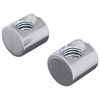 vidaXL Zylindermuttern 2 Stk Silberfarben M6 x 12 mm Metall