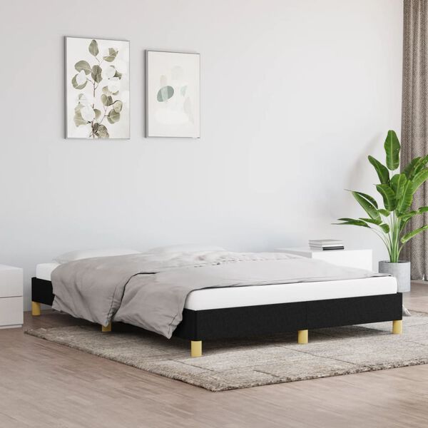 vidaXL Bettgestell ohne Matratze Schwarz 160x200 cm Stoff