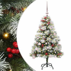vidaXL K&uuml;nstlicher Weihnachtsbaum Gr&uuml;n und Wei&szlig; 150 cm