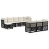 vidaXL Gartensofa-set 10 stk. Schwarz Poly-Rattan