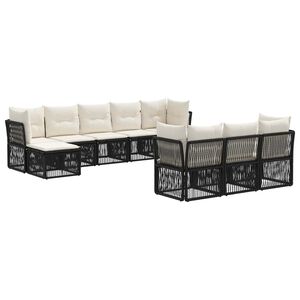 vidaXL Gartensofa-set 10 stk. Schwarz Poly-Rattan