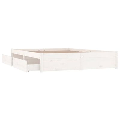 vidaXL Bett mit Schubladen Weiß 150x200 cm