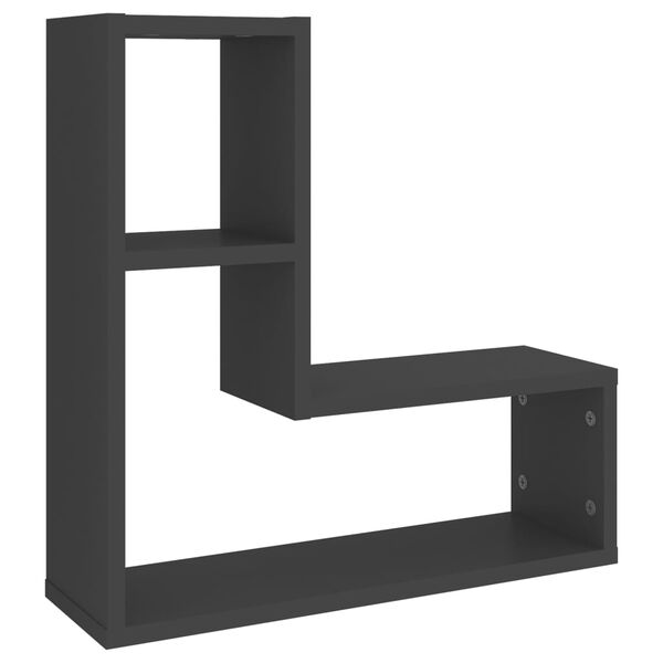vidaXL Wandregale 2 Stk. Grau 50x15x50 cm Holzwerkstoff