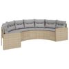 vidaXL 3-tlg. Garten-Sofagarnitur Halbrund Beige Poly-Rattan