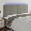 vidaXL LED Kopfteil Hellgrau 160x5x118/128 cm Samt