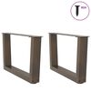 vidaXL Couchtischbeine V-Form 2 St&uuml;ck Naturstahl 50x(30-31,3) cm Stahl