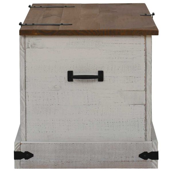 vidaXL Truhe HALDEN Wei&szlig; 91x48x47 cm Massivholz Kiefer