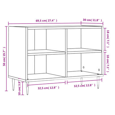 vidaXL TV-Schrank Räuchereiche 69,5x30x50 cm Holzwerkstoff