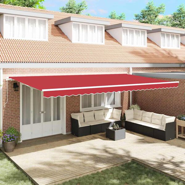 vidaXL Markisenersatzstoff Rot 580 x 345 cm Polyester