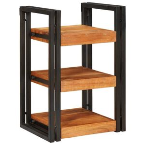 vidaXL Nachttisch Braun und Schwarz 38 x 33 x 58 cm Massivholz Akazie