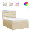 vidaXL Boxspringbett mit Matratze Creme 140x200 cm Stoff