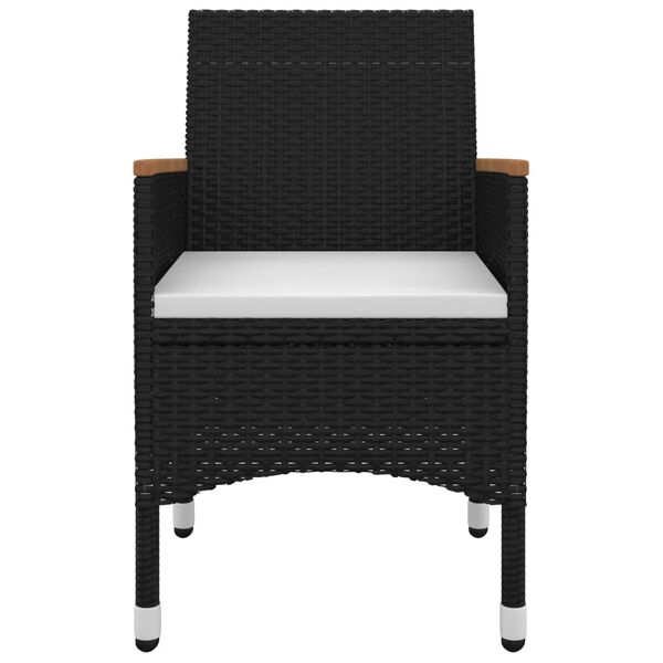 vidaXL 7-tlg. Garten-Essgruppe mit Auflagen Poly Rattan und Glas