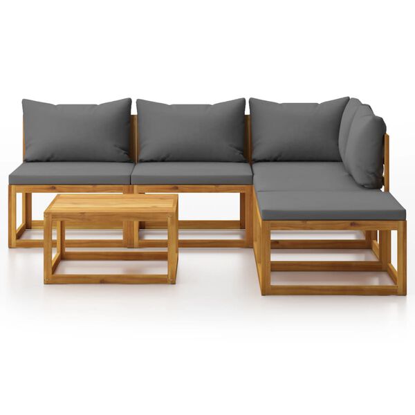 vidaXL 6-tlg. Garten-Lounge-Set mit Auflagen Massivholz Akazie