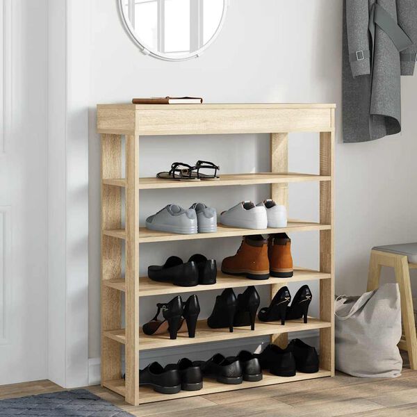 vidaXL Schuhregal Sonoma-Eiche 80x30x98 cm Holzwerkstoff