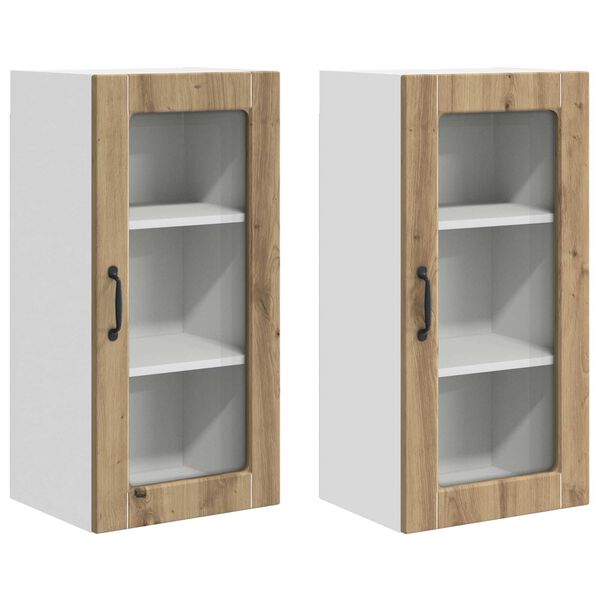 vidaXL Küchenschrank 2 pcs Artisan-Eiche 40 x 31 x 80 cm Holzwerkstoff