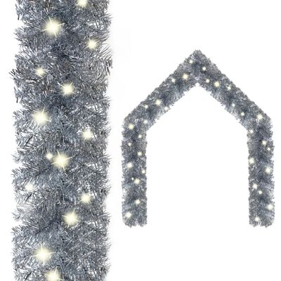 vidaXL Weihnachtsgirlande mit LED 5 m Silbern