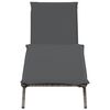 vidaXL Sonnenliege mit Auflage Grau Poly Rattan