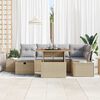 vidaXL Garten-Sofa-Set 7 pcs Beige Poly-Rattan