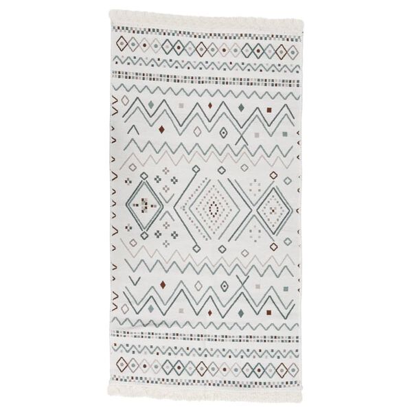 vidaXL Teppich Beige und Blau 100x200 cm Baumwolle