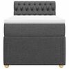 vidaXL Boxspringbett mit Matratze Dunkelgrau 80x200 cm Stoff