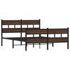 vidaXL Metallbett ohne Matratze Braun Eichen-Optik 160x200 cm