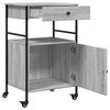vidaXL K&uuml;chenwagen Grau Sonoma 56x43x89,5 cm Holzwerkstoff